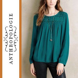Anthro/Meadow Rue | 'Vivie' Smocked Yoke Blouse Top